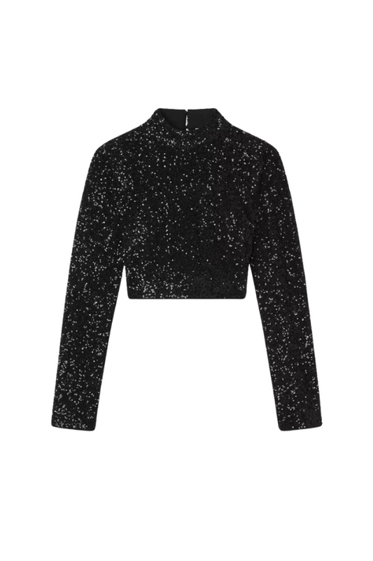 CROPPED SEQUIN TOP